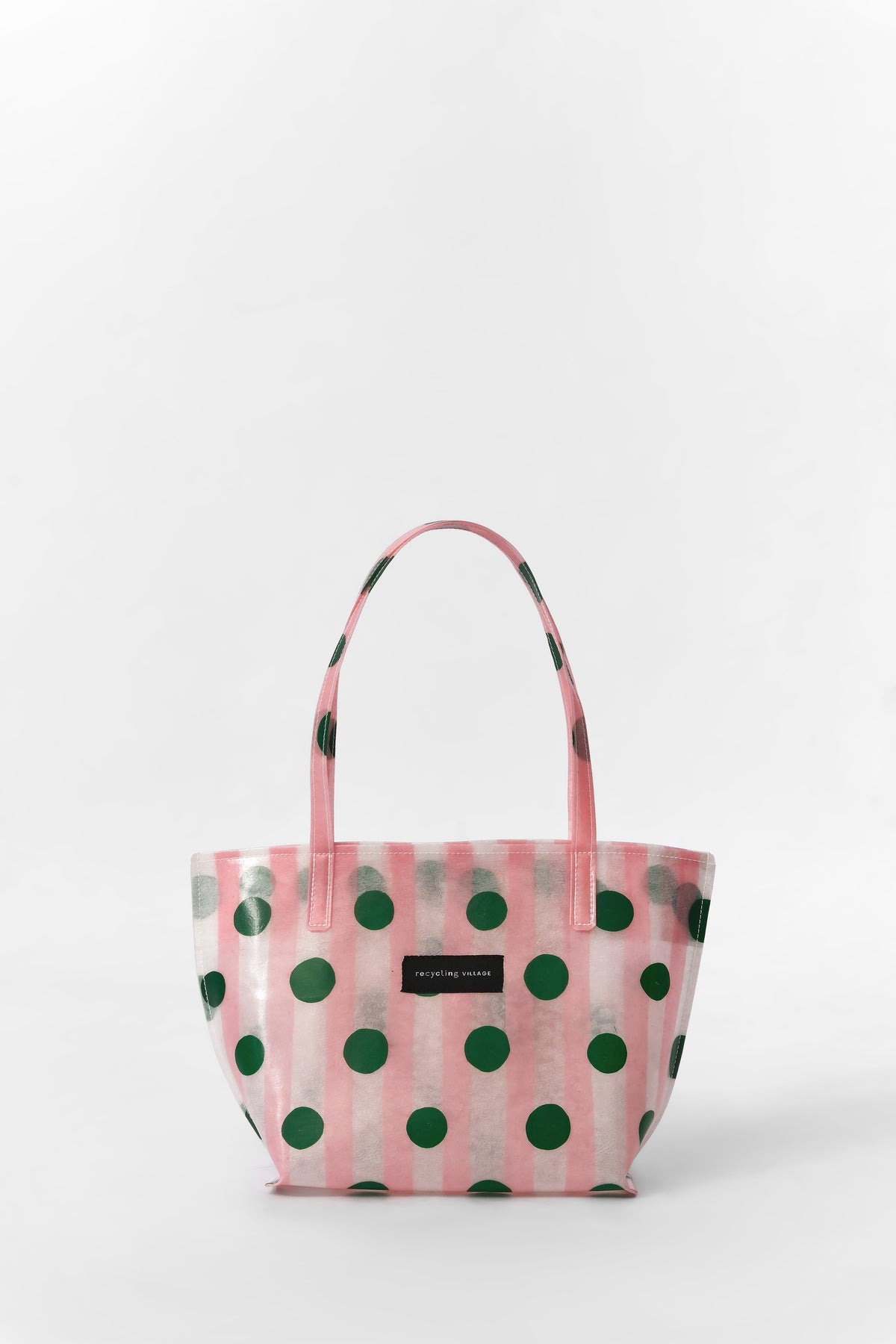 RV PolkaStripe Tote Small - Pink/Green